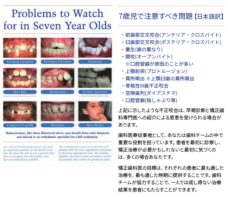 アメリカ矯正歯科学会（AAO : American Association of Orthodontists）発行リーフレット